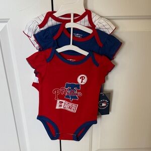 Genuine Merchandise Phillies Infant Bodysuit Trio
